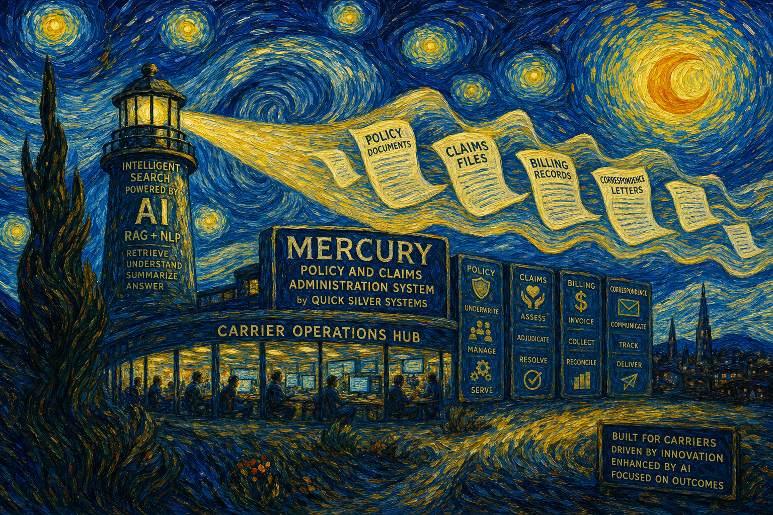 Mercury AI RAG document search with NLP for insurers