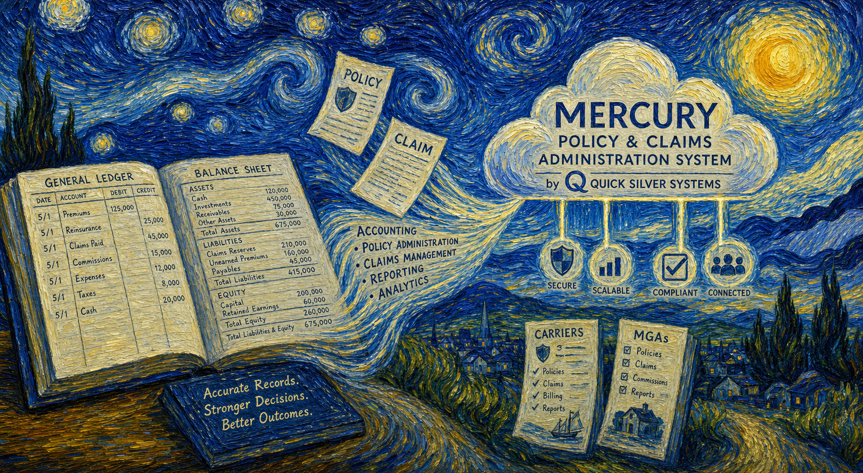 Mercury accounting-based system for insurance accuracy