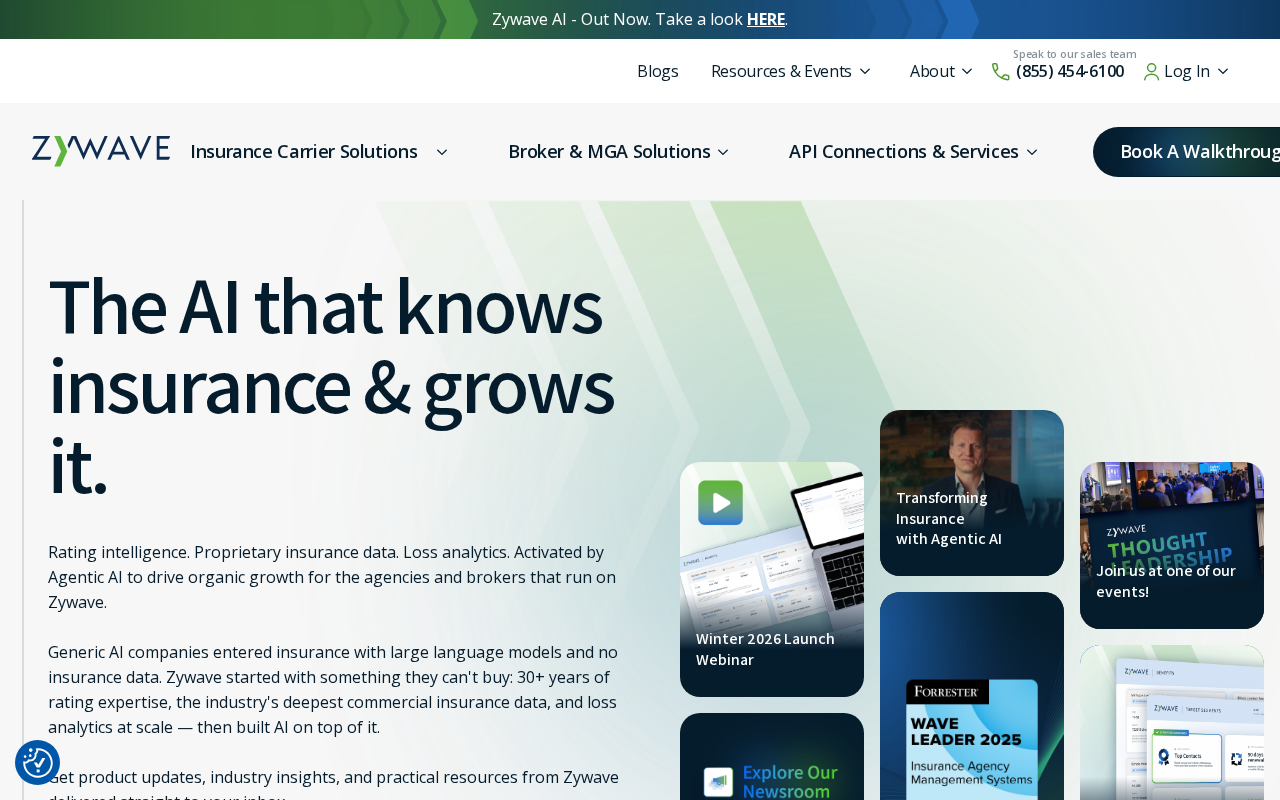 Zywave.com homepage screenshot